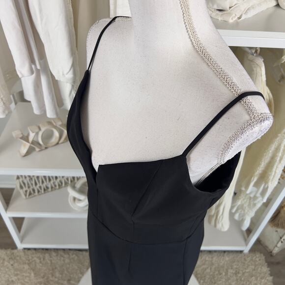 Bardot size 8 black special occasion midi dress, classic elegant 2622 - Picture 5 of 12